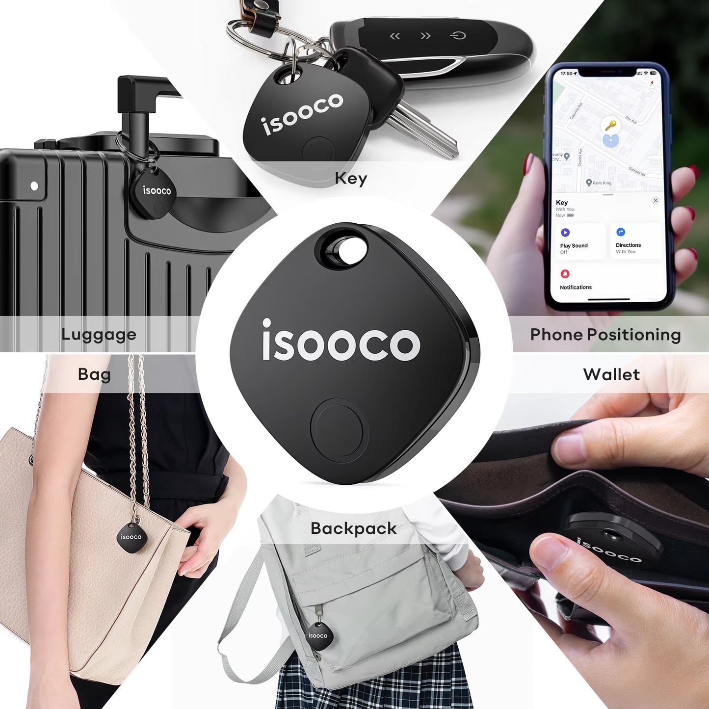 1/2/3/4Pcs Mini Car Locator Anti-Lost Wallet Keychain Smart Tag Bluetooth Tracker Key Item Finder Use Find My (IOS Only)