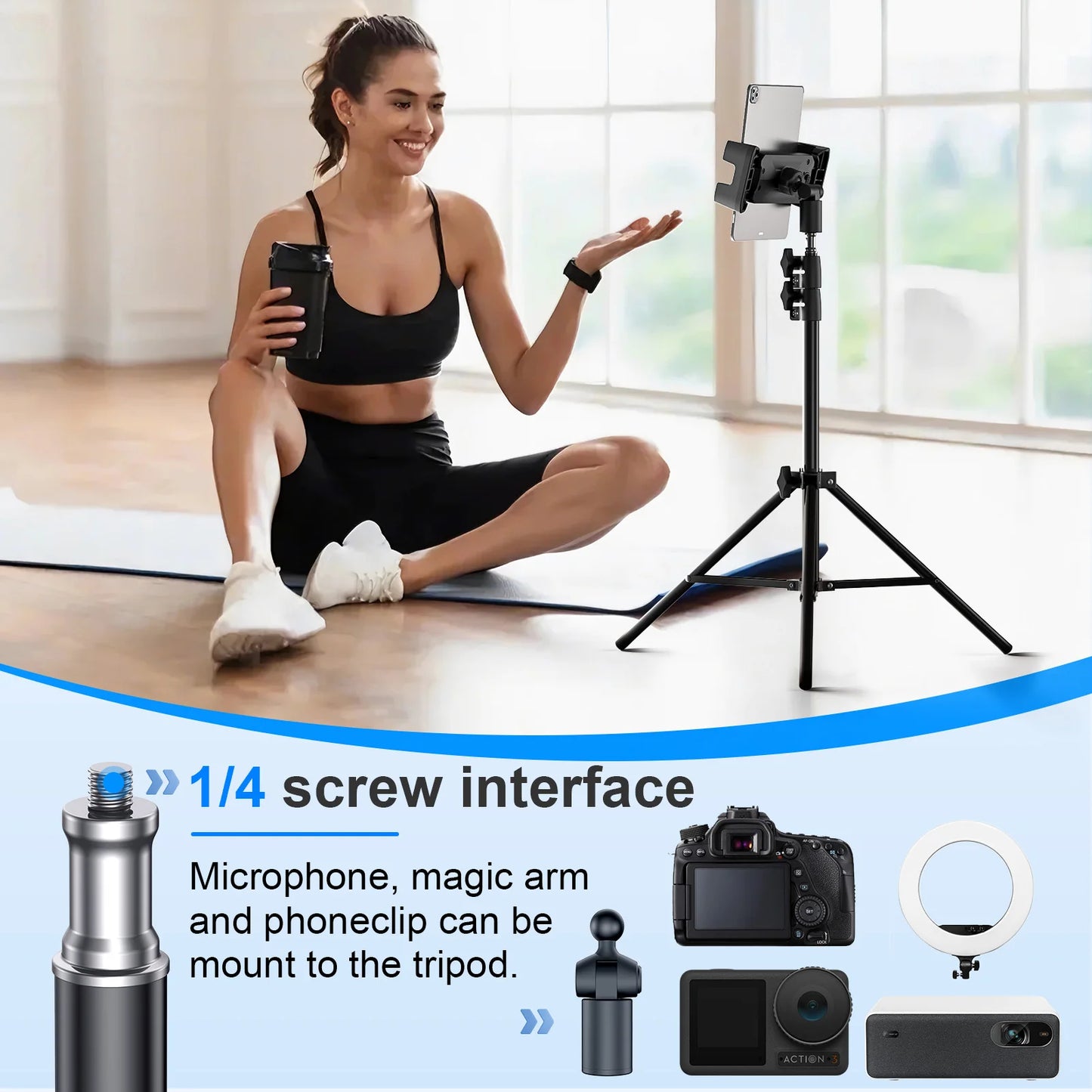 Tripod Floor Tablet Stand Adjustable Holder Mount Support for Ipad Air Pro 12.9 Mini Xiaomi 4-13 Inch Lazy Holder Bracket