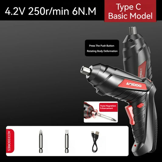 Small and Powerful Battery Screwdriver Rechargeable 4.2V 6Nm 1300Mah 250Rpm Screwdrivers Electric Screw Driver Screwdriver Set