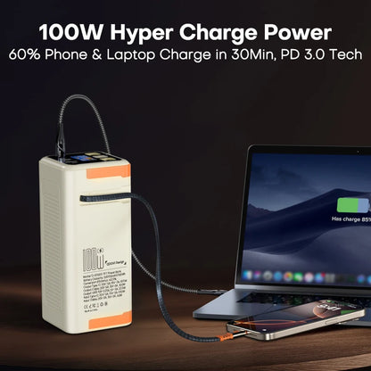 50000Mah Power Bank PD 100W Fast Charging Portable Large Battery Capacity Power Station for Iphone Laptop Samsung Xiaomi