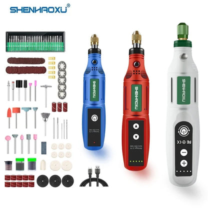 Electric Grinder USB Charging Speed Adjustment Forward and Reverse Carving Grinding Word Polishing Machine Cutting Mini Drill