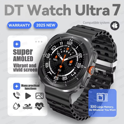 Hot Sales 2025 New DT Watch 7 Ultra 47Mm Smartwatch 32GB Memory GPS Trackr NFC Bluetooth Call Outdoor Sport Smartwatch Men Women