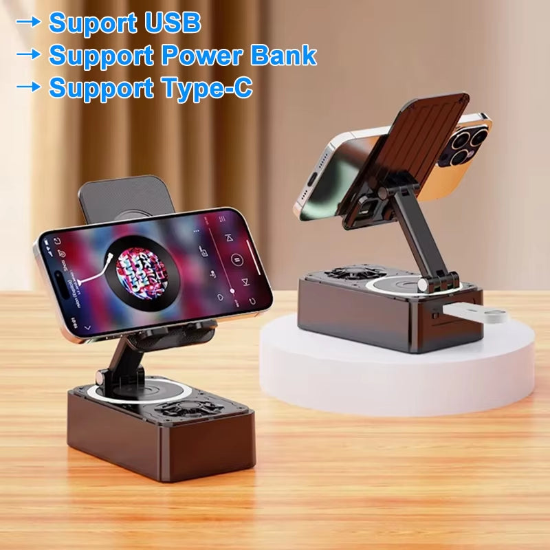 New Cell Phone Holder Stand with Bluetooth Speaker Adjustable Desktop Live Lazy Tablet Bracket Support Portable Wireless Speaker