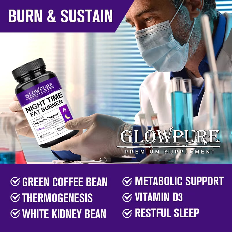 Powerful Natural Night Time Fat Burning and Cellulite Weight Loss Pills for Lean Physique Detoxification Promotes Metabolism