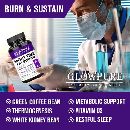 Powerful Natural Night Time Fat Burning and Cellulite Weight Loss Pills for Lean Physique Detoxification Promotes Metabolism