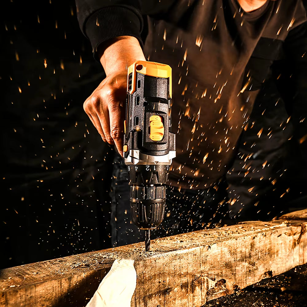 20V Cordless Electric Drill DC Lithium-Ion Battery 3/8-Inch for Home DIY Mini Wireless Power Driver Woodworking Tools