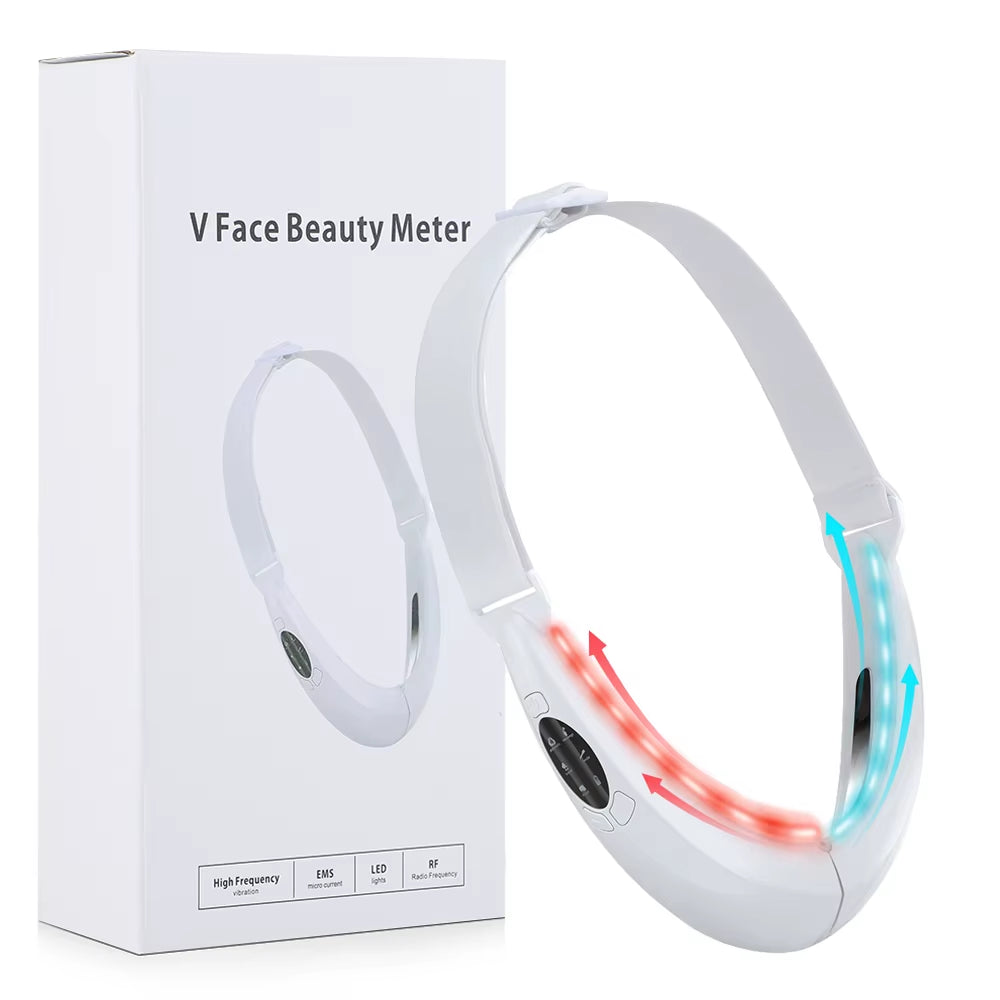EMS Face Lifting Device LED Photon Therapy Vibration Facial Massager Face Slimming Double Chin Removal V Line Lift Belt Skincare