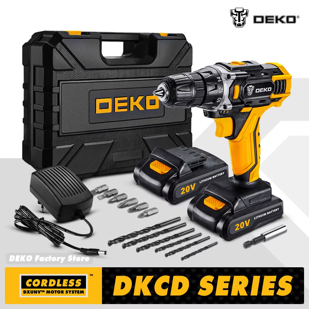 20V Cordless Electric Drill DC Lithium-Ion Battery 3/8-Inch for Home DIY Mini Wireless Power Driver Woodworking Tools