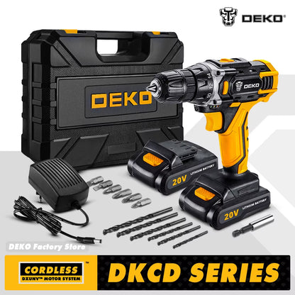 20V Cordless Electric Drill DC Lithium-Ion Battery 3/8-Inch for Home DIY Mini Wireless Power Driver Woodworking Tools