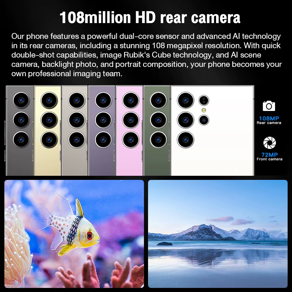 2026 HOT S26 Ultra NEW 7.3HD Global Edition Original Smart Dual Card 7800Mah Battery Facial Recognition Function