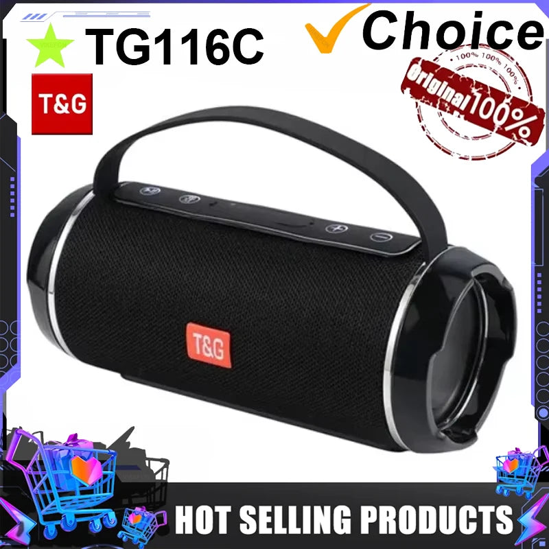 TG116C Bluetooth Speakers Wireless Powerful Portable Speakers Box Outdoor Speaker Subwoofer Music Center Boom Box with Radio