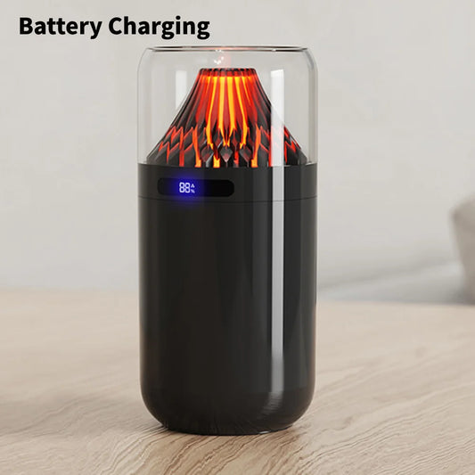 Volcano-Shaped Car Air Humidifier Colorful Night Light Aroma Essential Oil Diffuser USB Plug-In/Battery Charging for Home Office