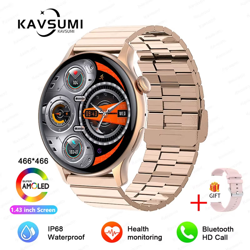 2025 NFC Smart Watch Amoled HD GPS Track Sports Heart Rate Bluetooth Call Waterproof Ladies Women Smartwatch for Huawei Xiaomi
