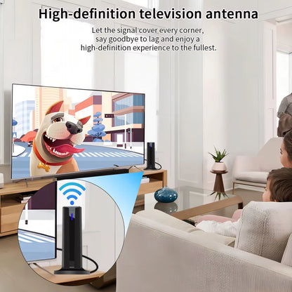6000 Miles 25DBI Digital Antenna for Smart TV Indoor with 3M-Stick Base, 360°&Long Range Reception 4K 1080P for Local Channels