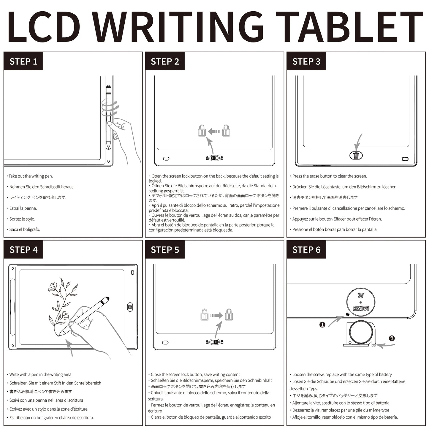 8.5/10/12 Inch LCD Writing Tablet Digital Drawing Tablet Handwriting Pads Portable Electronic Doodle Board for Kids