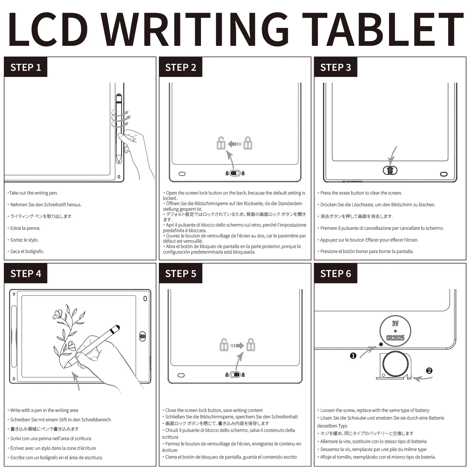 8.5/10/12 Inch LCD Writing Tablet Digital Drawing Tablet Handwriting Pads Portable Electronic Doodle Board for Kids