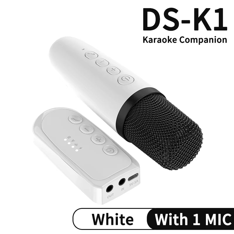 Wireless Karaoke Companion Bluetooth 5.3 Dynamic Microphone KTV DSP Mixer System 3.5MM AUX Type-C Amplifier Host for Speaker Car