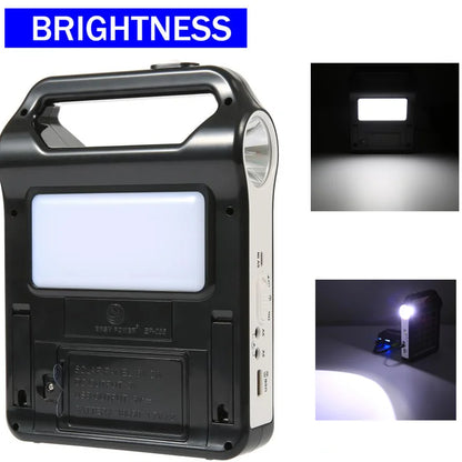 Portable 15W Rechargeable Solar Panel Power Storage Generator Kit USB Charger with Lamp Lighting Home Solar Energy System