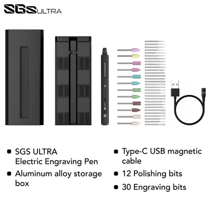 SGS Ultra Engraving Pen Cordless Rotary Tool Kit Electric Mini Grinder with 42 Bits for Crafts Metal Wood Glass Carving
