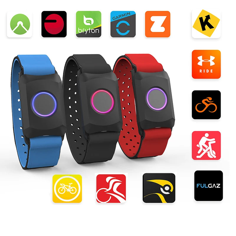 Heart Rate Monitor Armband ANT+ Bluetooth HR Sensor IP67 Waterproof for Strava DDP Yoga Zwift Wahoo Garmin Watch