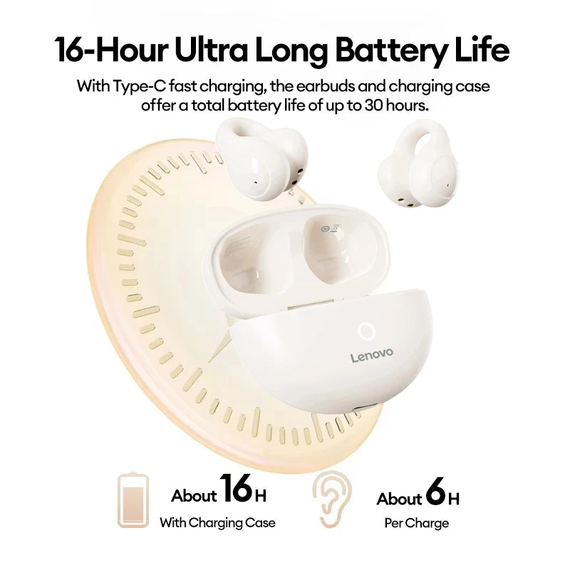New  LP25 OWS Wireless Bluetooth Ear Clip Headphones Long Battery Life Gaming Headset HIFI Surround Sound Earbuds with Mic