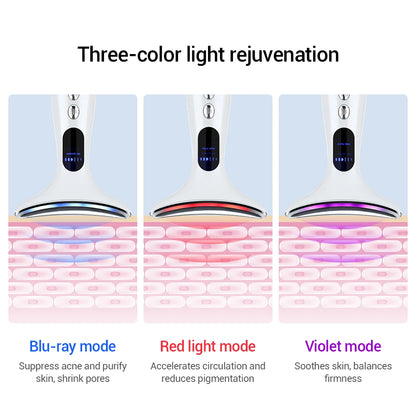 7In1 Face Lift Device EMS RF Microcurrent Skin Rejuvenation Facial Massager + 3Color Neck Face Beauty Device Removal Double Chin
