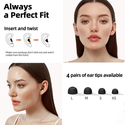 Quiet Ear Plugs for Sleeping Noise Reduction Super Soft Reusable Hearing Protection anti Noise Earplugs for Concerts Travel Work