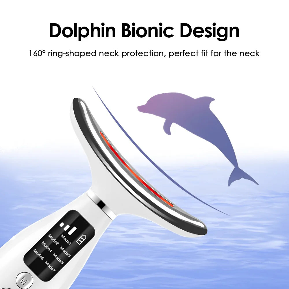 7 Colors LED Lights Face Neck Beauty Device 3 Levels Double Chin Remover Skin Rejuvenation Tightening anti Wrinkle Lifting Tool