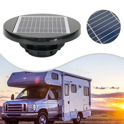 1X RV Solar Powered Ceiling Vent Solar Exhaust Fan RV Roof Fan Ventilator Vent for Marine Camper Shed Trailer Replace Parts
