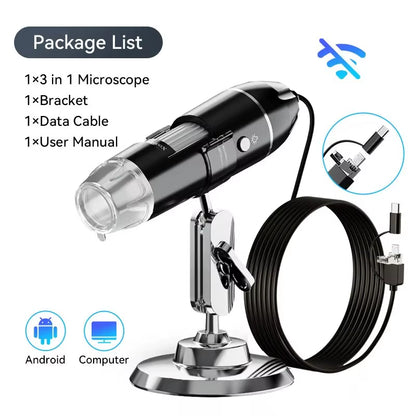 Wireless Digital Microscope 50X-1000X Magnification Flexible Stand for Android IOS Iphone PC Electronic Stereo Wifi Microscope
