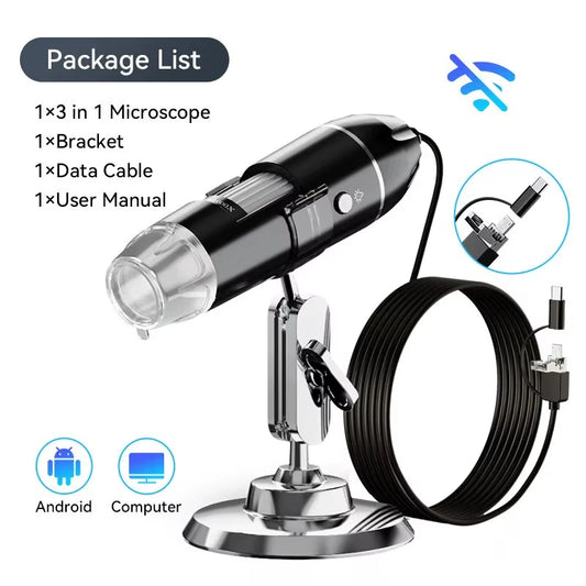 Wireless Digital Microscope 50X-1000X Magnification Flexible Stand for Android IOS Iphone PC Electronic Stereo Wifi Microscope