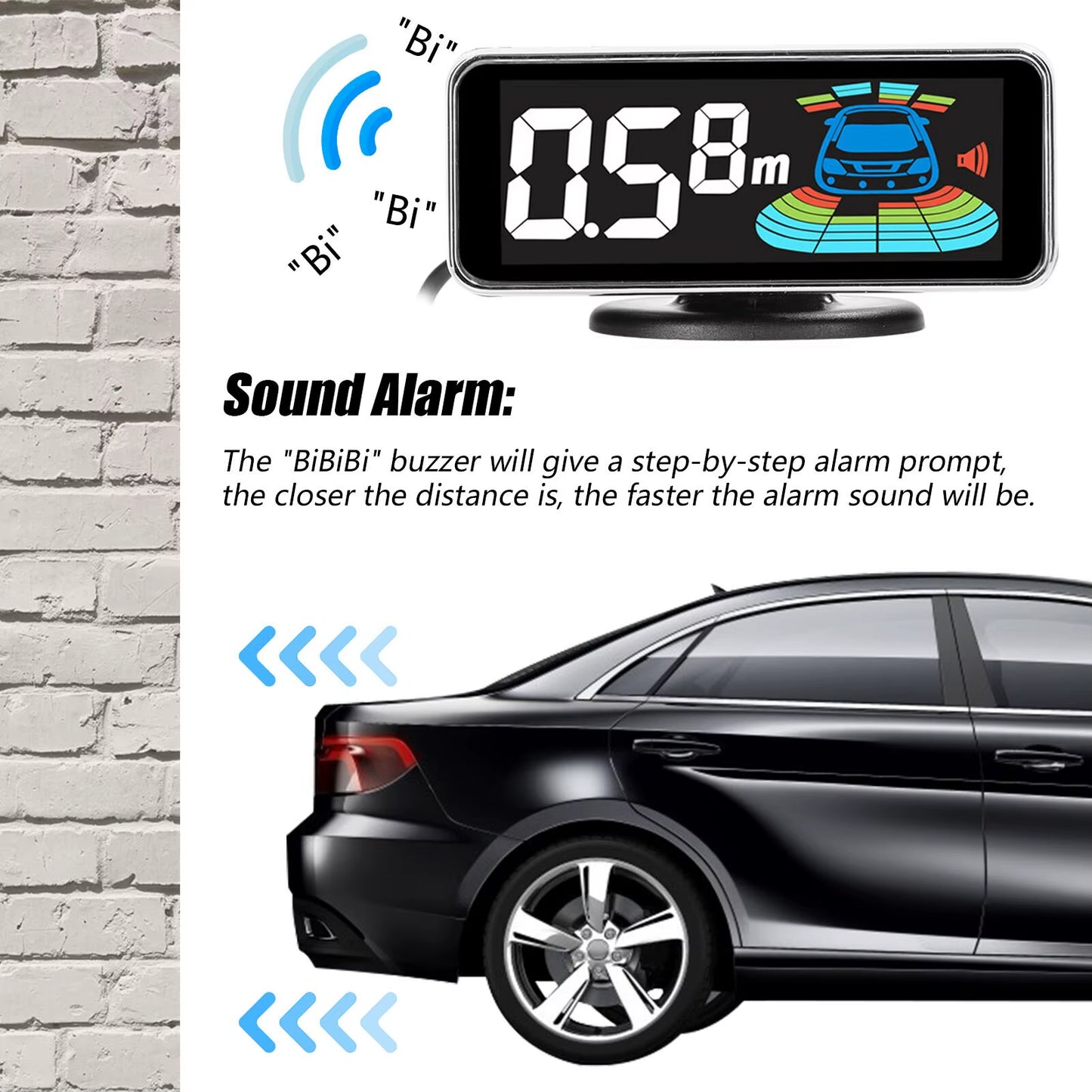 4Pcs/8Pcs Probes Rear Reversing Radars System LCD Display Car Parking Sensor Distance Detection Sound Warning Buzzer