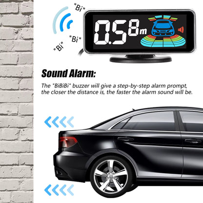 4Pcs/8Pcs Probes Rear Reversing Radars System LCD Display Car Parking Sensor Distance Detection Sound Warning Buzzer