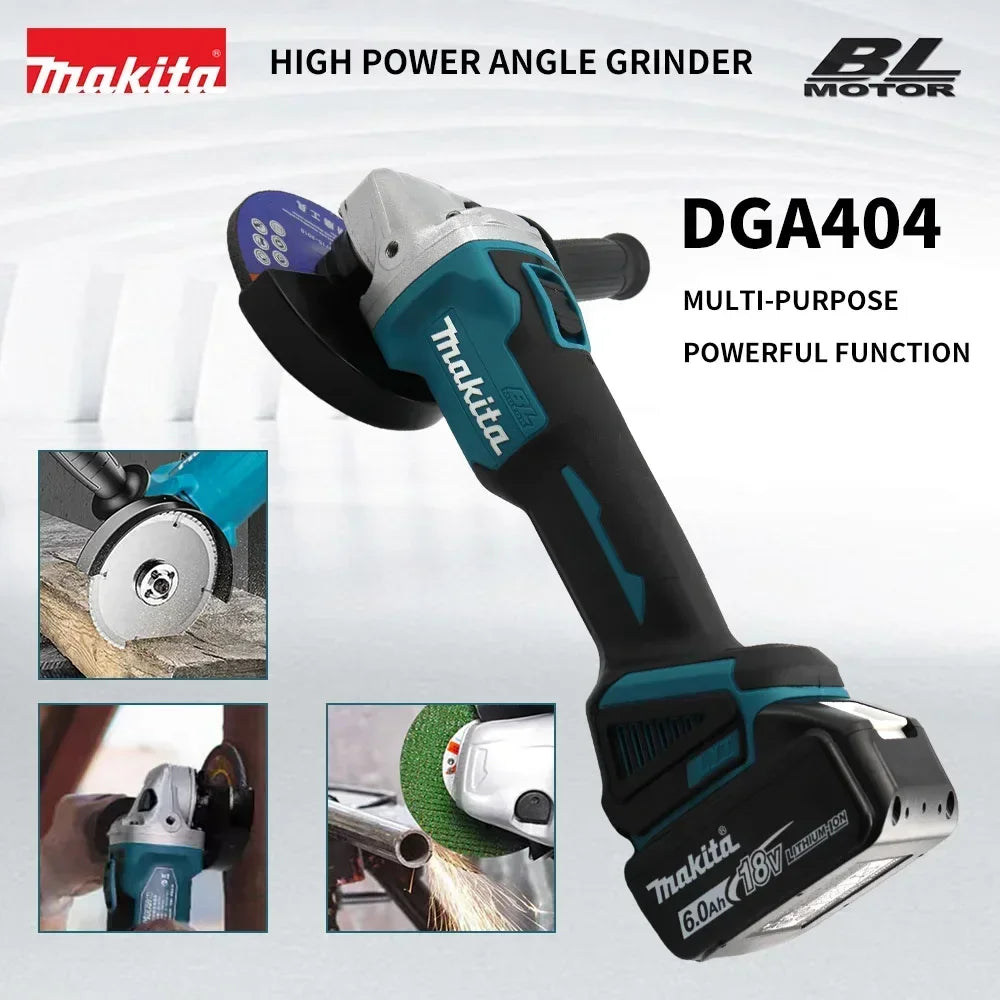 New  DGA404 125Mm Brushless Lithium Electric Angle Grinder 18V Rechargeable Cutting Machine High Power Machine Power Tool