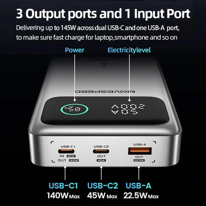 M25Pro 140W Power Bank 25000Mah Type C Fast Charge Portable External Battery 100W Powerbank for Iphone Macbook Laptop