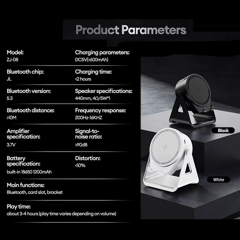 Portable Smart Induction Speaker Wireless Bluetooth Phone Holder Multi-Functional Outdoor Sports Stereo Speakers Universal