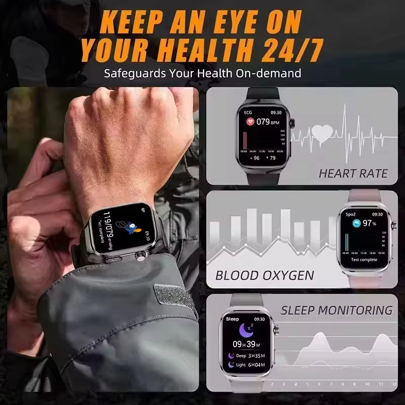 2025New Micro Physical Examination Smart Watch for Men Uric Acid Body Fat Five Organ Health Watches Bluetooth Call Smartbracelet