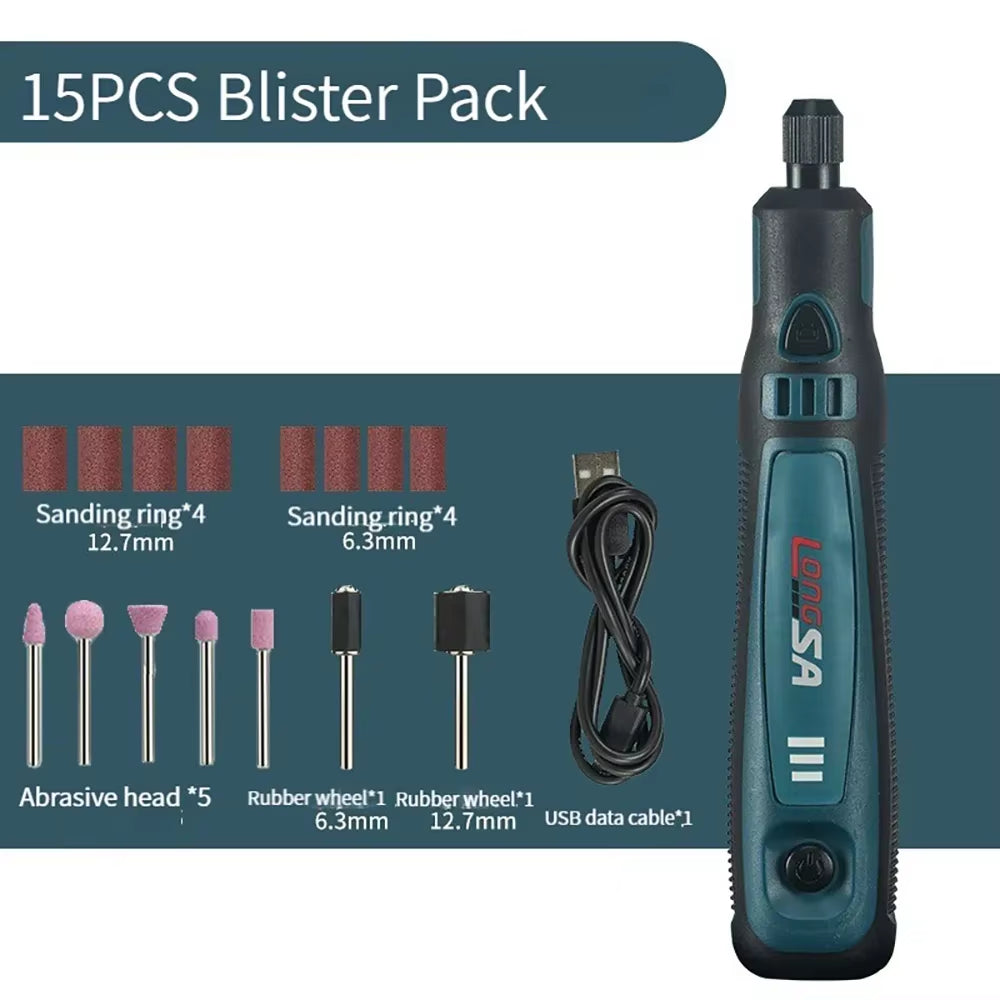 5000-10000-15000R 3.6V USB Wireless Electric Drill Engraving Pen Mini Grinder for Grinding/Polishing/Engraving/Drilling/Cutting