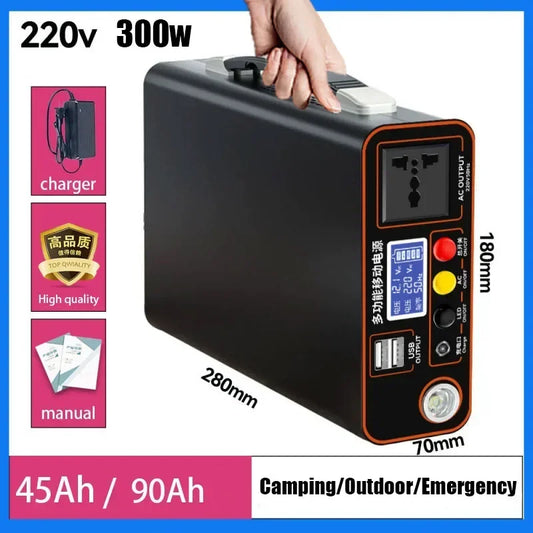 300W 220V 90000Mah Portable Power Station Solar Generator Outdoor Camping Emergency Mobile Power Bank Lifepo4 Backup Battery