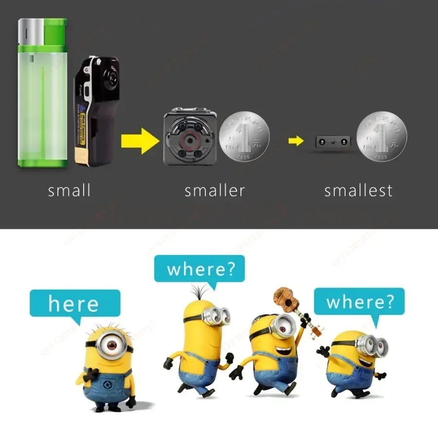 Smallest 1080P HD Mini Camera WIFI Smart Home IP Remote View Small Camcorder Built-In Battery Night Vision Invisible Espia Cam