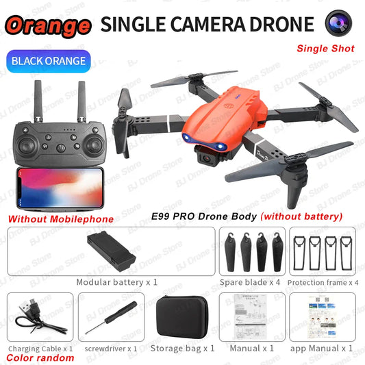 2024 E99Pro RC Drone 4K Professinal with 1080P Wide Angle HD Camera Foldable Helicopter WIFI FPV Height Hold Gift Toy