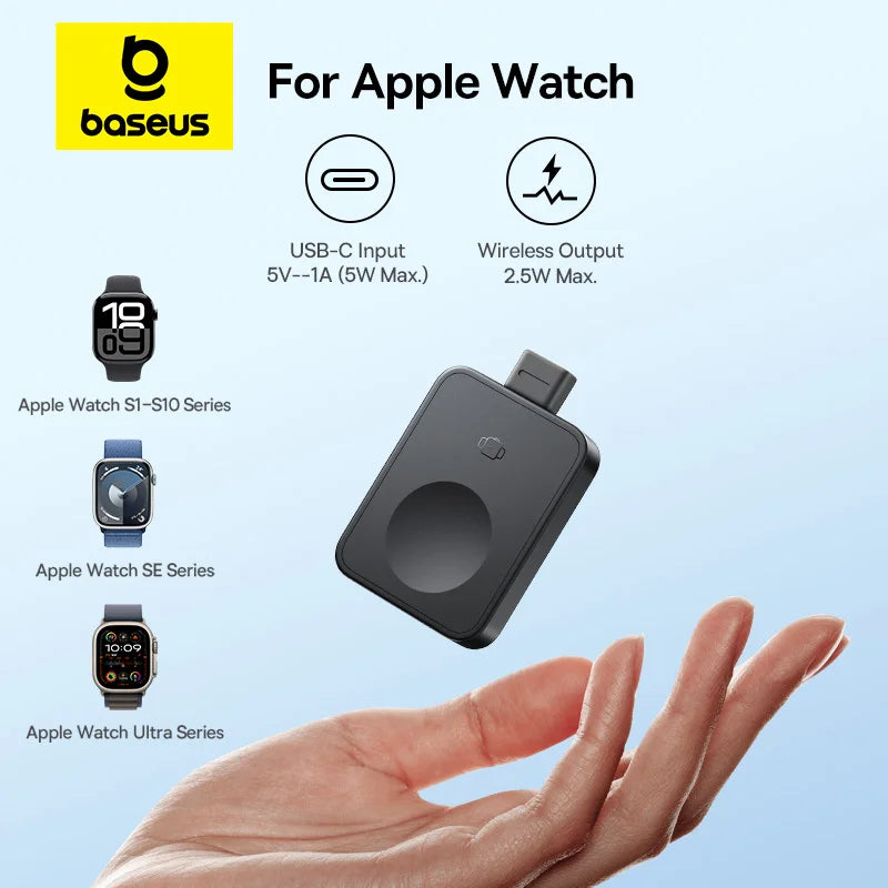 Baseus Magpro Magnetic Wireless Charger for E-Watch 2.5W for Apple Watch S1-S10 Series SE Series Ultra Series
