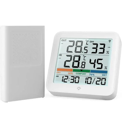 Weather Station Indoor Outdoor Wireless Thermometer Hygrometer with 1 Remote Sensor Temperature and Humidity Gauge Meter Monitor