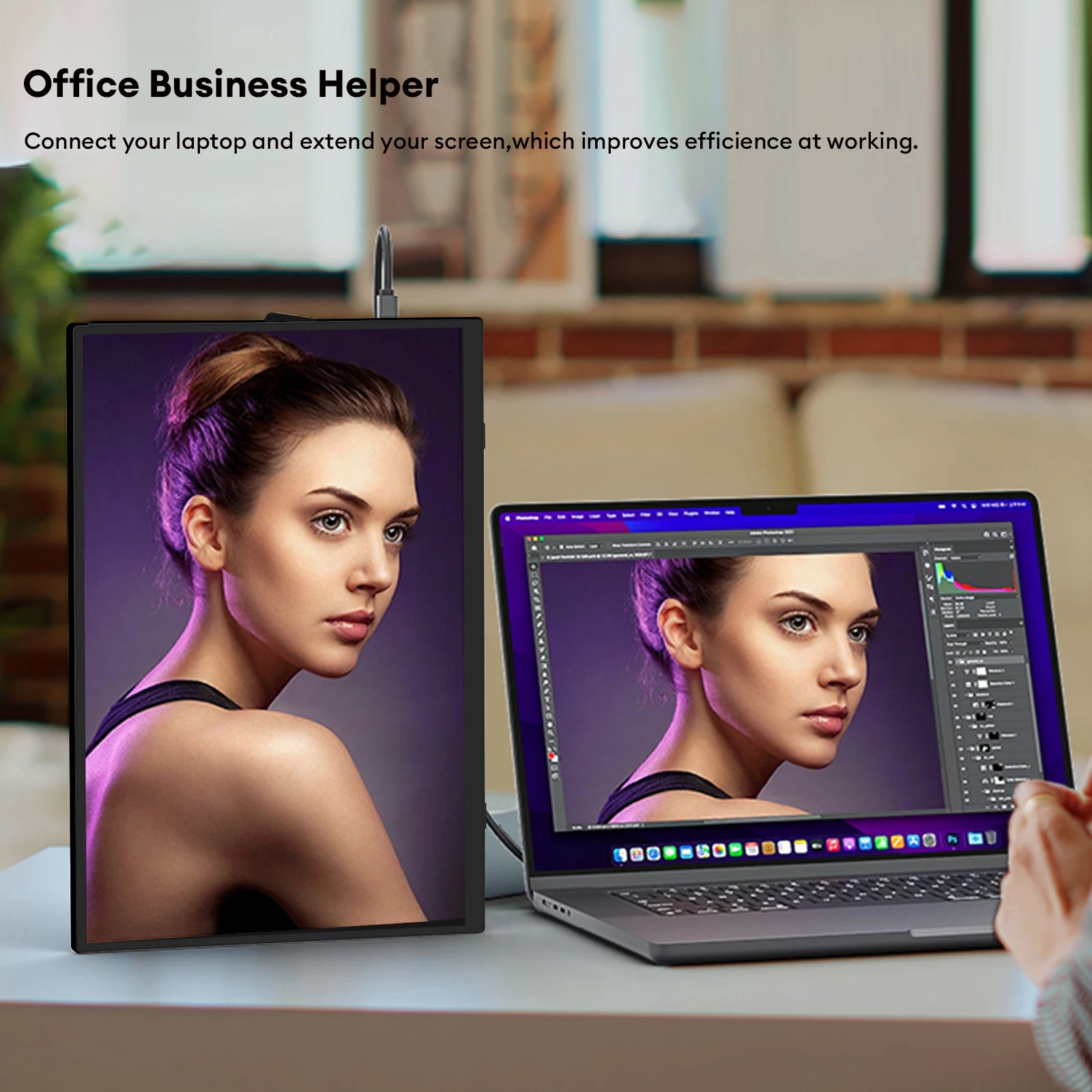 15.6" FHD 100%Srgb 300Nits Ultra Thin Back Stand Design Portable Monitor for Phone Gaming Laptop