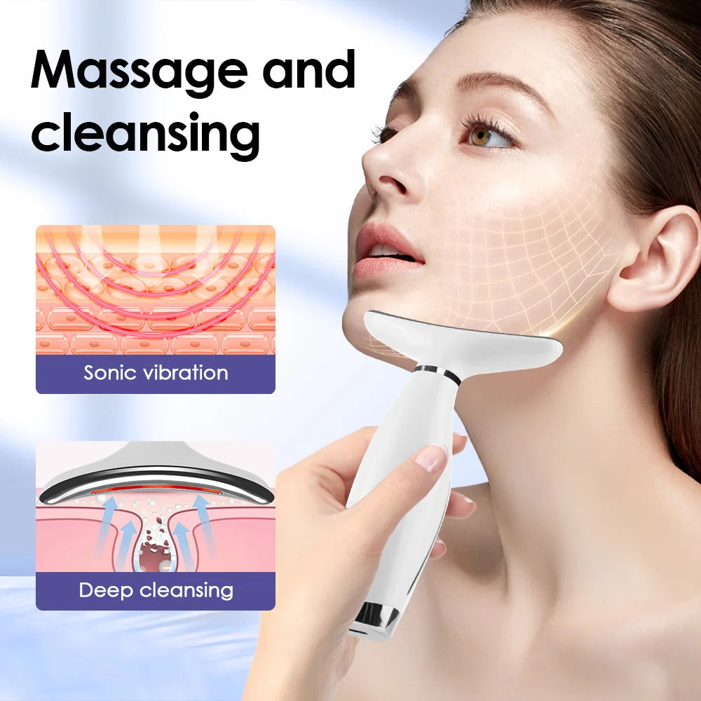 7 Colors LED Lights Face Neck Beauty Device 3 Levels Double Chin Remover Skin Rejuvenation Tightening anti Wrinkle Lifting Tool