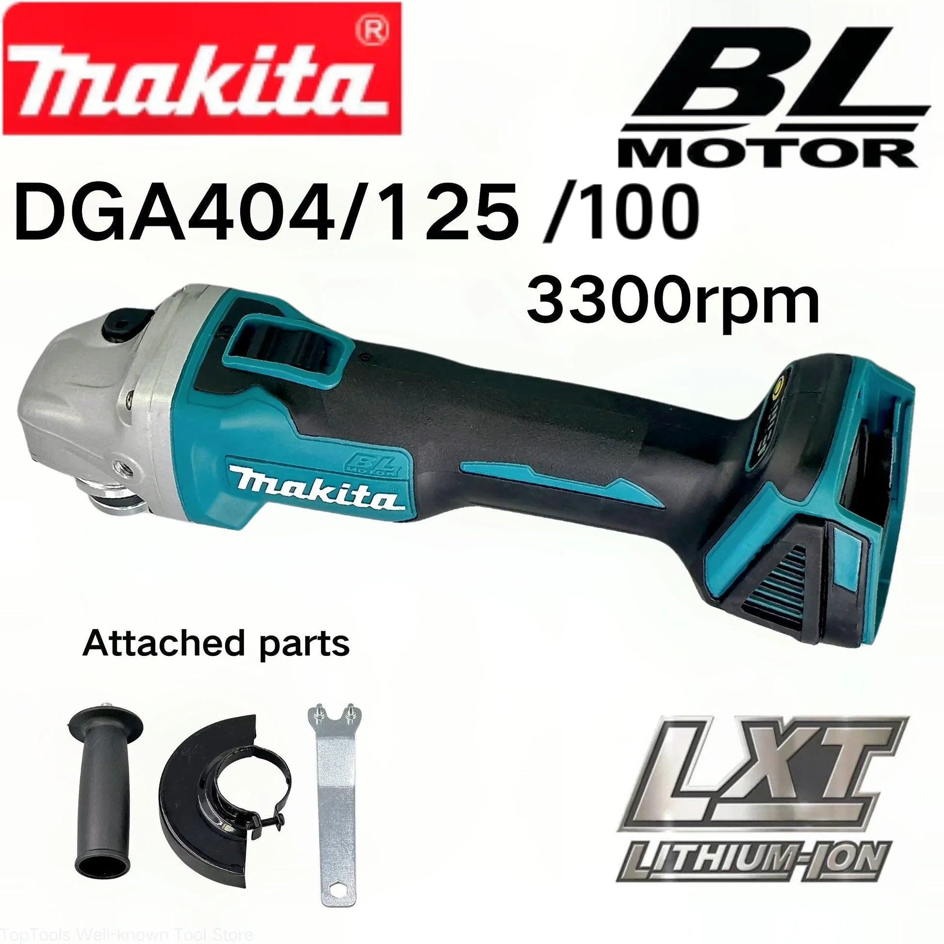 New  DGA404 125Mm Brushless Lithium Electric Angle Grinder 18V Rechargeable Cutting Machine High Power Machine Power Tool