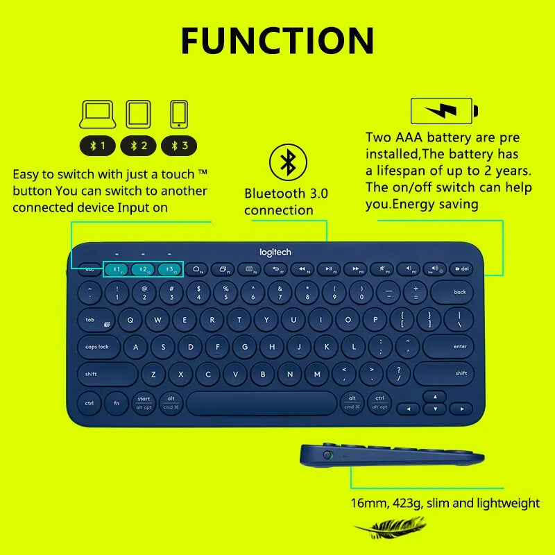K380 Wireless Bluetooth Network Red Keyboard Tablet Ipad Office