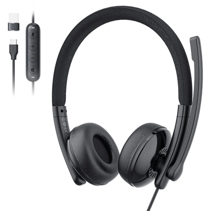 Wired Headset with Microphone Call Center USB Headphones ENC Noise Cancelling Office Cable Earphones for Phone/Pc Computer