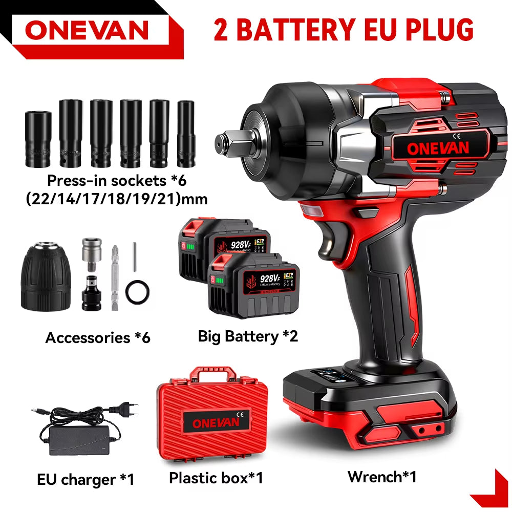 2800N.M 2800W Brushless Electric Impact Wrench 1/2 Inch Cordless Wrench Screwdriver Power Tool for Makita 18V Battery Pin