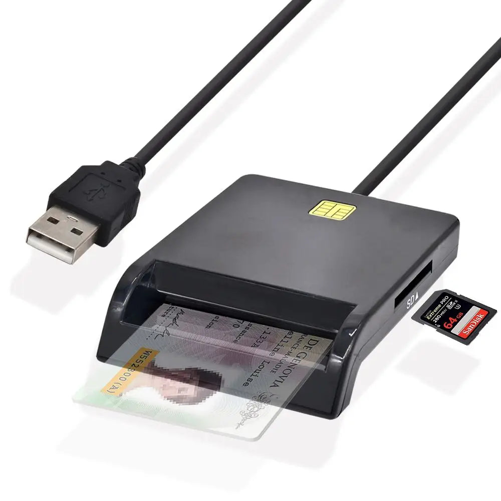 X02 USB SIM Smart Card Reader for Bank Card IC/ID EMV SD TF MMC Cardreaders USB-CCID ISO 7816 for Windows 7 8 10 Linux OS